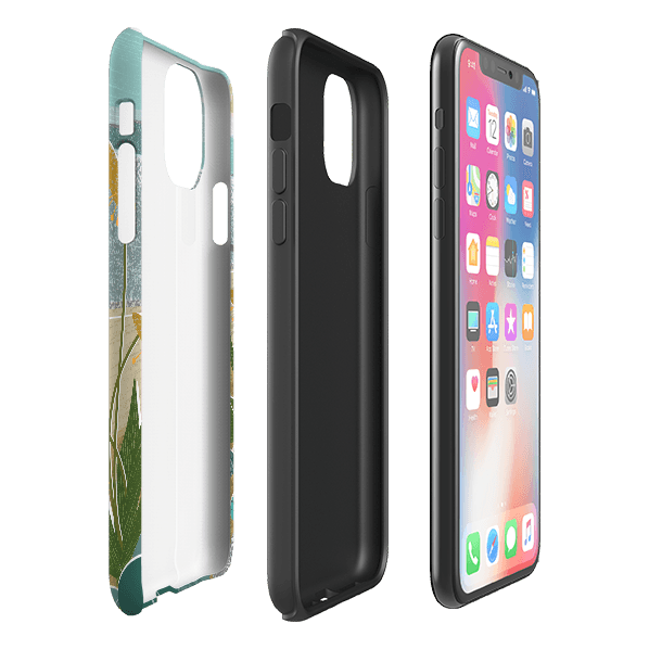 iPhone phone case-Shoreline By Liane Payne-Product Details Raised bevel to protect screen from scratches. Impact resistant polycarbonate shell and shock absorbing inner TPU liner. Secure fit with design wrapping around side of the case and full access to ports. Compatible with Qi-standard wireless charging. Thickness 1/8 inch (3mm), weight 30g. Compatibility See drop down menu for options, please select the right case as we print to order.-Stringberry