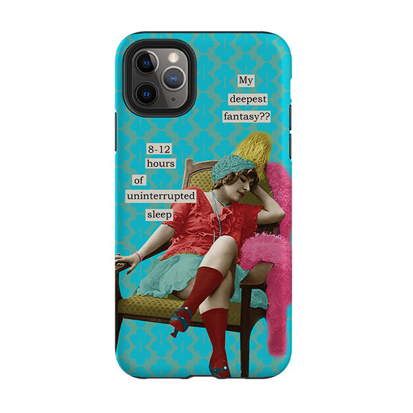 iPhone phone case-Sleep By Clare Jordan-Product Details Raised bevel to protect screen from scratches. Impact resistant polycarbonate shell and shock absorbing inner TPU liner. Secure fit with design wrapping around side of the case and full access to ports. Compatible with Qi-standard wireless charging. Thickness 1/8 inch (3mm), weight 30g. Compatibility See drop down menu for options, please select the right case as we print to order.-Stringberry