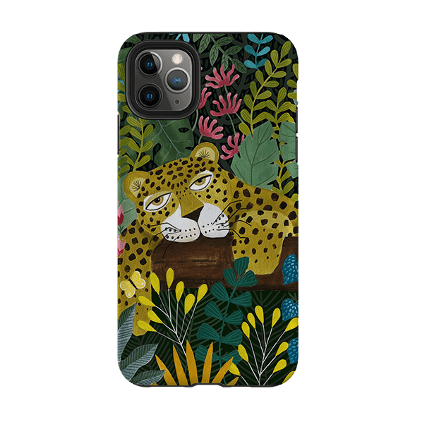 iPhone phone case-Sleepy Leopard By Bex Parkin-Product Details Raised bevel to protect screen from scratches. Impact resistant polycarbonate shell and shock absorbing inner TPU liner. Secure fit with design wrapping around side of the case and full access to ports. Compatible with Qi-standard wireless charging. Thickness 1/8 inch (3mm), weight 30g. Compatibility See drop down menu for options, please select the right case as we print to order.-Stringberry
