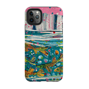 iPhone phone case-Something Fishy By Claire West-Product Details Raised bevel to protect screen from scratches. Impact resistant polycarbonate shell and shock absorbing inner TPU liner. Secure fit with design wrapping around side of the case and full access to ports. Compatible with Qi-standard wireless charging. Thickness 1/8 inch (3mm), weight 30g. Compatibility See drop down menu for options, please select the right case as we print to order.-Stringberry