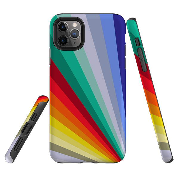 iPhone phone case-Spectrum Fan By Kitty Joseph-Product Details Raised bevel to protect screen from scratches. Impact resistant polycarbonate shell and shock absorbing inner TPU liner. Secure fit with design wrapping around side of the case and full access to ports. Compatible with Qi-standard wireless charging. Thickness 1/8 inch (3mm), weight 30g. Compatibility See drop down menu for options, please select the right case as we print to order.-Stringberry