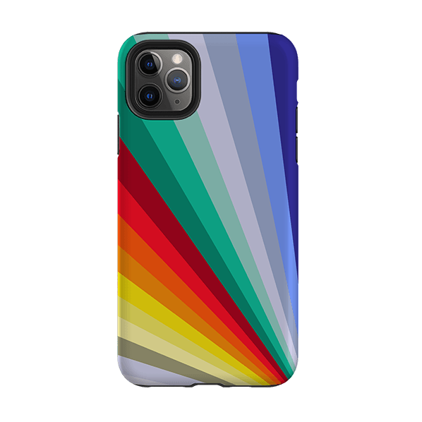iPhone phone case-Spectrum Fan By Kitty Joseph-Product Details Raised bevel to protect screen from scratches. Impact resistant polycarbonate shell and shock absorbing inner TPU liner. Secure fit with design wrapping around side of the case and full access to ports. Compatible with Qi-standard wireless charging. Thickness 1/8 inch (3mm), weight 30g. Compatibility See drop down menu for options, please select the right case as we print to order.-Stringberry