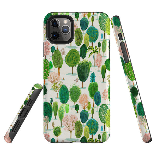 iPhone phone case-Spring In The Arboretum By Katherine Quinn-Product Details Raised bevel to protect screen from scratches. Impact resistant polycarbonate shell and shock absorbing inner TPU liner. Secure fit with design wrapping around side of the case and full access to ports. Compatible with Qi-standard wireless charging. Thickness 1/8 inch (3mm), weight 30g. Compatibility See drop down menu for options, please select the right case as we print to order.-Stringberry