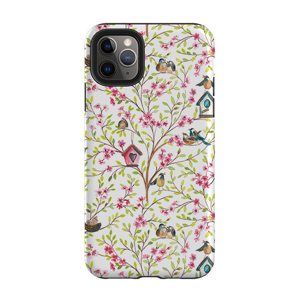 iPhone phone case-Spring Pattern By Elisabeth Haager-Product Details Raised bevel to protect screen from scratches. Impact resistant polycarbonate shell and shock absorbing inner TPU liner. Secure fit with design wrapping around side of the case and full access to ports. Compatible with Qi-standard wireless charging. Thickness 1/8 inch (3mm), weight 30g. Compatibility See drop down menu for options, please select the right case as we print to order.-Stringberry