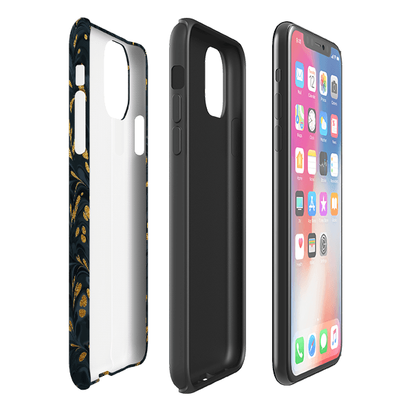 iPhone phone case-Stormy-Product Details Raised bevel to protect screen from scratches. Impact resistant polycarbonate shell and shock absorbing inner TPU liner. Secure fit with design wrapping around side of the case and full access to ports. Compatible with Qi-standard wireless charging. Thickness 1/8 inch (3mm), weight 30g. Compatibility See drop down menu for options, please select the right case as we print to order.-Stringberry