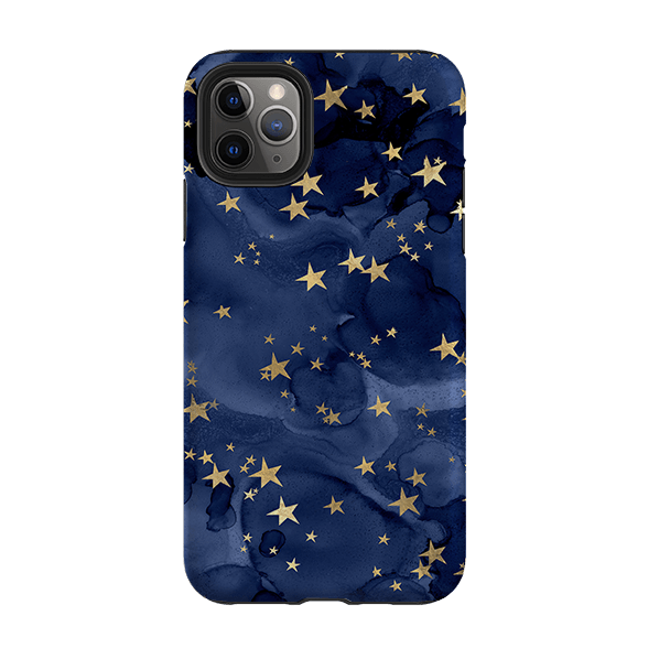 iPhone phone case-Stormy Stars-Product Details Raised bevel to protect screen from scratches. Impact resistant polycarbonate shell and shock absorbing inner TPU liner. Secure fit with design wrapping around side of the case and full access to ports. Compatible with Qi-standard wireless charging. Thickness 1/8 inch (3mm), weight 30g. Compatibility See drop down menu for options, please select the right case as we print to order.-Stringberry