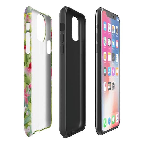 iPhone phone case-Summer Echinacea By Bex Parkin-Product Details Raised bevel to protect screen from scratches. Impact resistant polycarbonate shell and shock absorbing inner TPU liner. Secure fit with design wrapping around side of the case and full access to ports. Compatible with Qi-standard wireless charging. Thickness 1/8 inch (3mm), weight 30g. Compatibility See drop down menu for options, please select the right case as we print to order.-Stringberry