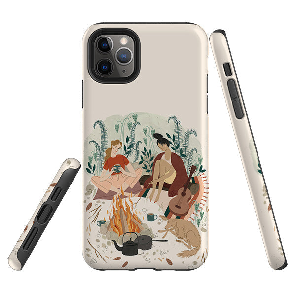 iPhone phone case-Summer Fire By Meghann Rader-Product Details Raised bevel to protect screen from scratches. Impact resistant polycarbonate shell and shock absorbing inner TPU liner. Secure fit with design wrapping around side of the case and full access to ports. Compatible with Qi-standard wireless charging. Thickness 1/8 inch (3mm), weight 30g. Compatibility See drop down menu for options, please select the right case as we print to order.-Stringberry