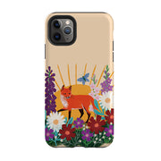 iPhone phone case-Summer Fox By Lee Foster Wilson-Product Details Raised bevel to protect screen from scratches. Impact resistant polycarbonate shell and shock absorbing inner TPU liner. Secure fit with design wrapping around side of the case and full access to ports. Compatible with Qi-standard wireless charging. Thickness 1/8 inch (3mm), weight 30g. Compatibility See drop down menu for options, please select the right case as we print to order.-Stringberry