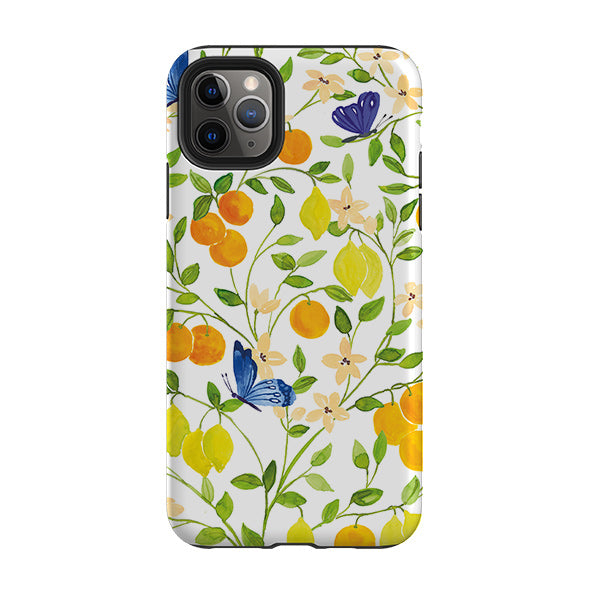 iPhone phone case-Summer Pattern By Elisabeth Haager-Product Details Raised bevel to protect screen from scratches. Impact resistant polycarbonate shell and shock absorbing inner TPU liner. Secure fit with design wrapping around side of the case and full access to ports. Compatible with Qi-standard wireless charging. Thickness 1/8 inch (3mm), weight 30g. Compatibility See drop down menu for options, please select the right case as we print to order.-Stringberry