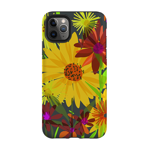 iPhone phone case-Sunflowers By Sarah Campbell-Product Details Raised bevel to protect screen from scratches. Impact resistant polycarbonate shell and shock absorbing inner TPU liner. Secure fit with design wrapping around side of the case and full access to ports. Compatible with Qi-standard wireless charging. Thickness 1/8 inch (3mm), weight 30g. Compatibility See drop down menu for options, please select the right case as we print to order.-Stringberry