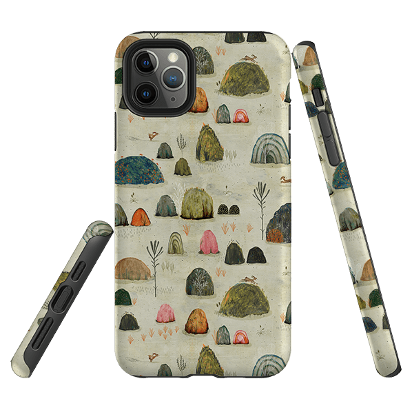 iPhone phone case-Sunset Mossy By Katherine Quinn-Product Details Raised bevel to protect screen from scratches. Impact resistant polycarbonate shell and shock absorbing inner TPU liner. Secure fit with design wrapping around side of the case and full access to ports. Compatible with Qi-standard wireless charging. Thickness 1/8 inch (3mm), weight 30g. Compatibility See drop down menu for options, please select the right case as we print to order.-Stringberry