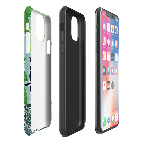 iPhone phone case-Swallows By Kate Heiss-Product Details Raised bevel to protect screen from scratches. Impact resistant polycarbonate shell and shock absorbing inner TPU liner. Secure fit with design wrapping around side of the case and full access to ports. Compatible with Qi-standard wireless charging. Thickness 1/8 inch (3mm), weight 30g. Compatibility See drop down menu for options, please select the right case as we print to order.-Stringberry