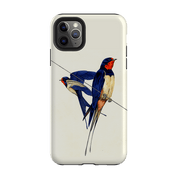 iPhone phone case-Swallows By Philip Hood-Product Details Raised bevel to protect screen from scratches. Impact resistant polycarbonate shell and shock absorbing inner TPU liner. Secure fit with design wrapping around side of the case and full access to ports. Compatible with Qi-standard wireless charging. Thickness 1/8 inch (3mm), weight 30g. Compatibility See drop down menu for options, please select the right case as we print to order.-Stringberry
