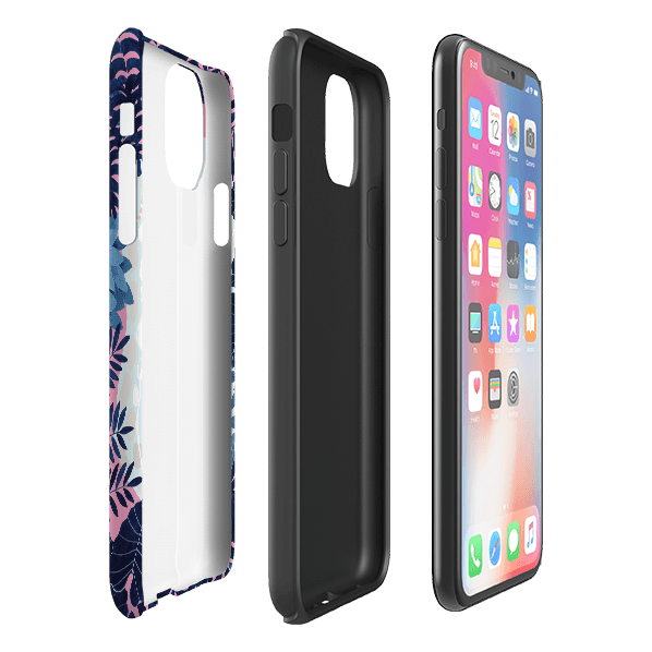 iPhone phone case-Swimming Tiger By Bex Parkin-Product Details Raised bevel to protect screen from scratches. Impact resistant polycarbonate shell and shock absorbing inner TPU liner. Secure fit with design wrapping around side of the case and full access to ports. Compatible with Qi-standard wireless charging. Thickness 1/8 inch (3mm), weight 30g. Compatibility See drop down menu for options, please select the right case as we print to order.-Stringberry