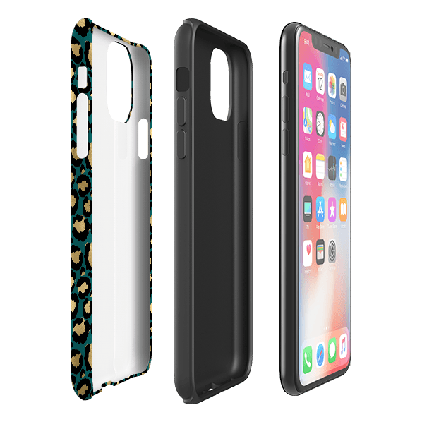 iPhone phone case-T Spots-Product Details Raised bevel to protect screen from scratches. Impact resistant polycarbonate shell and shock absorbing inner TPU liner. Secure fit with design wrapping around side of the case and full access to ports. Compatible with Qi-standard wireless charging. Thickness 1/8 inch (3mm), weight 30g. Compatibility See drop down menu for options, please select the right case as we print to order.-Stringberry