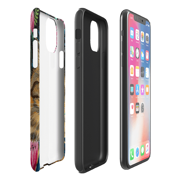 iPhone phone case-Tabby Cat By Mary Stubberfield-Product Details Raised bevel to protect screen from scratches. Impact resistant polycarbonate shell and shock absorbing inner TPU liner. Secure fit with design wrapping around side of the case and full access to ports. Compatible with Qi-standard wireless charging. Thickness 1/8 inch (3mm), weight 30g. Compatibility See drop down menu for options, please select the right case as we print to order.-Stringberry