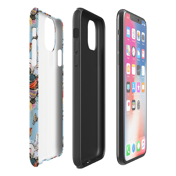 iPhone phone case-Tea Party-Product Details Raised bevel to protect screen from scratches. Impact resistant polycarbonate shell and shock absorbing inner TPU liner. Secure fit with design wrapping around side of the case and full access to ports. Compatible with Qi-standard wireless charging. Thickness 1/8 inch (3mm), weight 30g. Compatibility See drop down menu for options, please select the right case as we print to order.-Stringberry