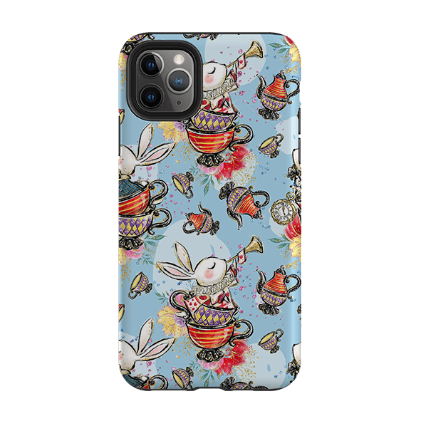 iPhone phone case-Tea Party-Product Details Raised bevel to protect screen from scratches. Impact resistant polycarbonate shell and shock absorbing inner TPU liner. Secure fit with design wrapping around side of the case and full access to ports. Compatible with Qi-standard wireless charging. Thickness 1/8 inch (3mm), weight 30g. Compatibility See drop down menu for options, please select the right case as we print to order.-Stringberry