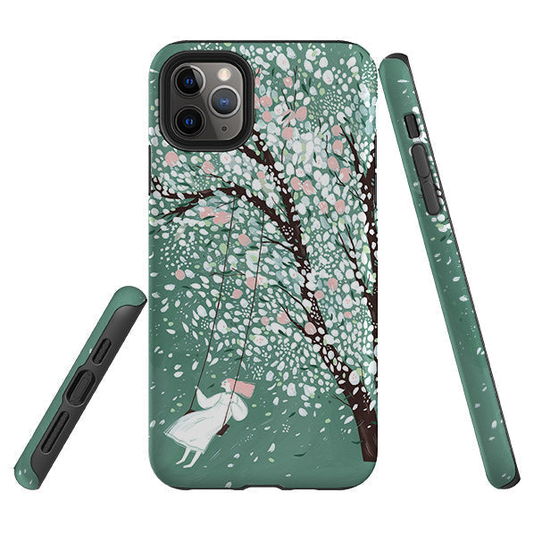 iPhone phone case-The Apricot Tree By Madalina Andronic-Product Details Raised bevel to protect screen from scratches. Impact resistant polycarbonate shell and shock absorbing inner TPU liner. Secure fit with design wrapping around side of the case and full access to ports. Compatible with Qi-standard wireless charging. Thickness 1/8 inch (3mm), weight 30g. Compatibility See drop down menu for options, please select the right case as we print to order.-Stringberry