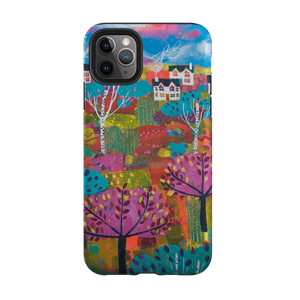 iPhone phone case-The Hills By Claire West-Product Details Raised bevel to protect screen from scratches. Impact resistant polycarbonate shell and shock absorbing inner TPU liner. Secure fit with design wrapping around side of the case and full access to ports. Compatible with Qi-standard wireless charging. Thickness 1/8 inch (3mm), weight 30g. Compatibility See drop down menu for options, please select the right case as we print to order.-Stringberry