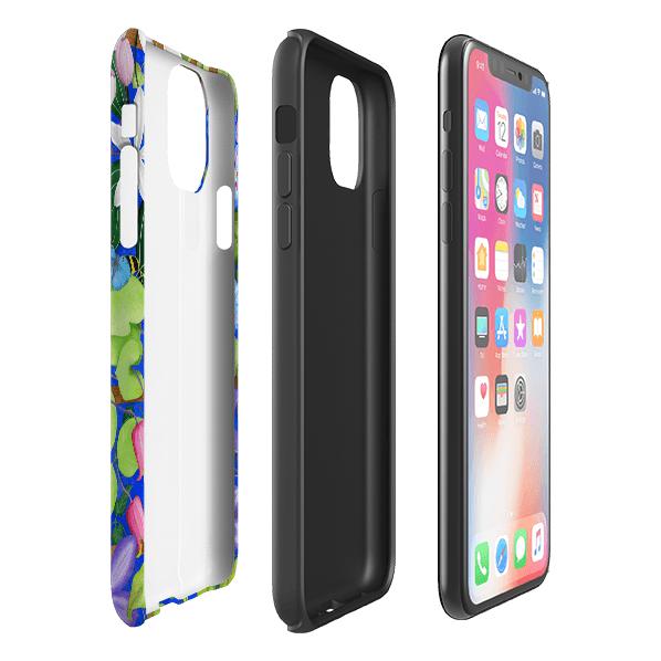 iPhone phone case-The Trellis By Bex Parkin-Product Details Raised bevel to protect screen from scratches. Impact resistant polycarbonate shell and shock absorbing inner TPU liner. Secure fit with design wrapping around side of the case and full access to ports. Compatible with Qi-standard wireless charging. Thickness 1/8 inch (3mm), weight 30g. Compatibility See drop down menu for options, please select the right case as we print to order.-Stringberry