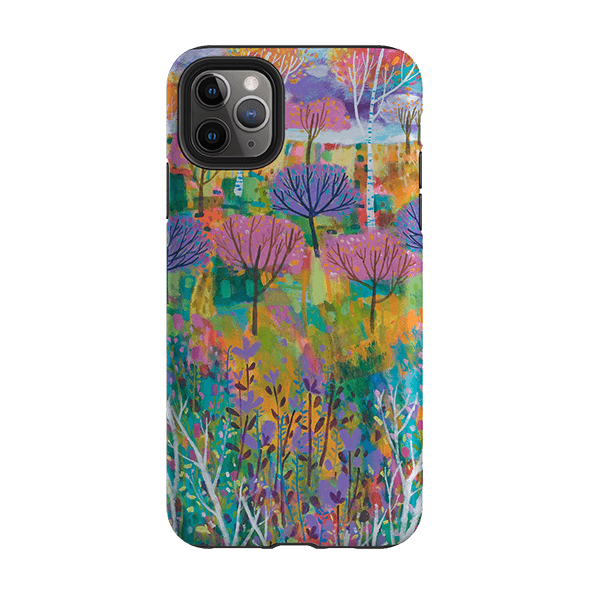 iPhone phone case-Trees By Claire West-Product Details Raised bevel to protect screen from scratches. Impact resistant polycarbonate shell and shock absorbing inner TPU liner. Secure fit with design wrapping around side of the case and full access to ports. Compatible with Qi-standard wireless charging. Thickness 1/8 inch (3mm), weight 30g. Compatibility See drop down menu for options, please select the right case as we print to order.-Stringberry