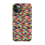 iPhone phone case-Triangle Geometric By Suzy Taylor-Product Details Raised bevel to protect screen from scratches. Impact resistant polycarbonate shell and shock absorbing inner TPU liner. Secure fit with design wrapping around side of the case and full access to ports. Compatible with Qi-standard wireless charging. Thickness 1/8 inch (3mm), weight 30g. Compatibility See drop down menu for options, please select the right case as we print to order.-Stringberry