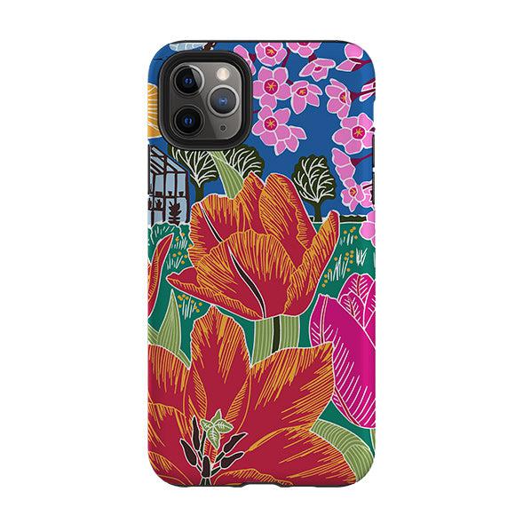 iPhone phone case-Tulip By Kate Heiss-Product Details Raised bevel to protect screen from scratches. Impact resistant polycarbonate shell and shock absorbing inner TPU liner. Secure fit with design wrapping around side of the case and full access to ports. Compatible with Qi-standard wireless charging. Thickness 1/8 inch (3mm), weight 30g. Compatibility See drop down menu for options, please select the right case as we print to order.-Stringberry