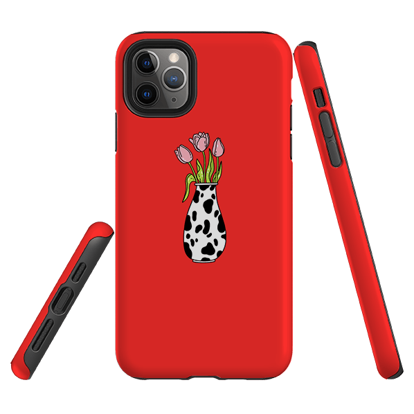iPhone phone case-Tulips-Product Details Raised bevel to protect screen from scratches. Impact resistant polycarbonate shell and shock absorbing inner TPU liner. Secure fit with design wrapping around side of the case and full access to ports. Compatible with Qi-standard wireless charging. Thickness 1/8 inch (3mm), weight 30g. Compatibility See drop down menu for options, please select the right case as we print to order.-Stringberry