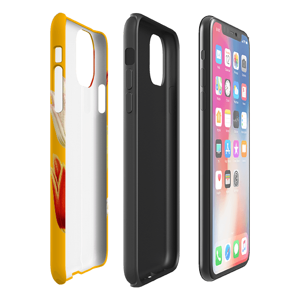 iPhone phone case-Tulips-Product Details Raised bevel to protect screen from scratches. Impact resistant polycarbonate shell and shock absorbing inner TPU liner. Secure fit with design wrapping around side of the case and full access to ports. Compatible with Qi-standard wireless charging. Thickness 1/8 inch (3mm), weight 30g. Compatibility See drop down menu for options, please select the right case as we print to order.-Stringberry