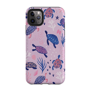 iPhone phone case-Turtles By Lee Foster Wilson-Product Details Raised bevel to protect screen from scratches. Impact resistant polycarbonate shell and shock absorbing inner TPU liner. Secure fit with design wrapping around side of the case and full access to ports. Compatible with Qi-standard wireless charging. Thickness 1/8 inch (3mm), weight 30g. Compatibility See drop down menu for options, please select the right case as we print to order.-Stringberry