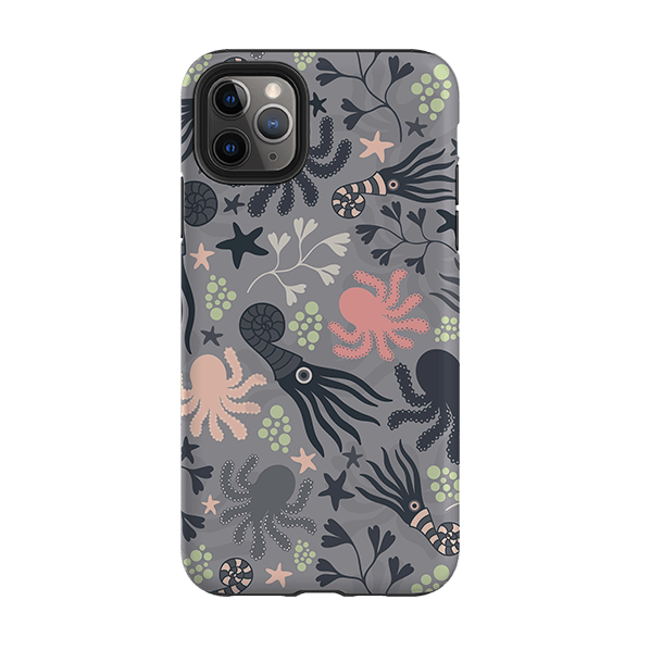 iPhone phone case-Under The Sea By Suzy Taylor-Product Details Raised bevel to protect screen from scratches. Impact resistant polycarbonate shell and shock absorbing inner TPU liner. Secure fit with design wrapping around side of the case and full access to ports. Compatible with Qi-standard wireless charging. Thickness 1/8 inch (3mm), weight 30g. Compatibility See drop down menu for options, please select the right case as we print to order.-Stringberry