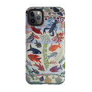 iPhone phone case-Underwater Life By Jane Robbins-Product Details Raised bevel to protect screen from scratches. Impact resistant polycarbonate shell and shock absorbing inner TPU liner. Secure fit with design wrapping around side of the case and full access to ports. Compatible with Qi-standard wireless charging. Thickness 1/8 inch (3mm), weight 30g. Compatibility See drop down menu for options, please select the right case as we print to order.-Stringberry