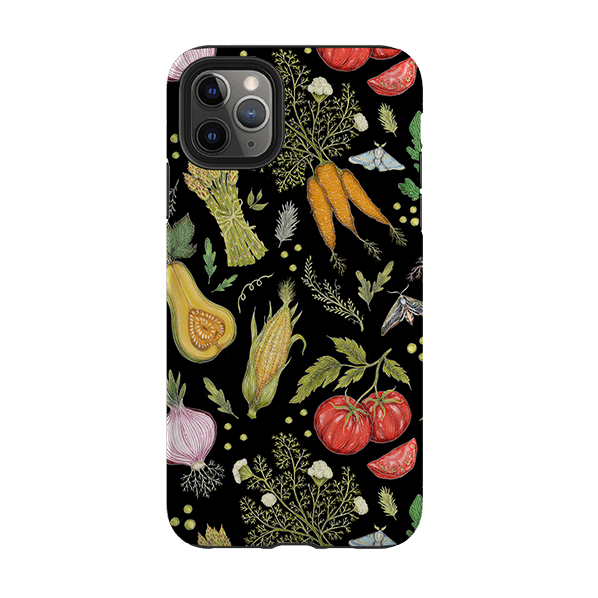 iPhone phone case-Vegetables By Catherine Rowe-Product Details Raised bevel to protect screen from scratches. Impact resistant polycarbonate shell and shock absorbing inner TPU liner. Secure fit with design wrapping around side of the case and full access to ports. Compatible with Qi-standard wireless charging. Thickness 1/8 inch (3mm), weight 30g. Compatibility See drop down menu for options, please select the right case as we print to order.-Stringberry