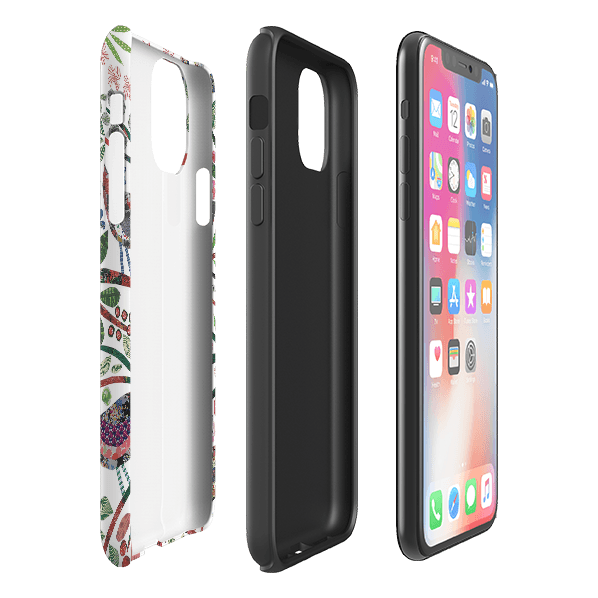 iPhone phone case-Vintage Birds By Jane Robbins-Product Details Raised bevel to protect screen from scratches. Impact resistant polycarbonate shell and shock absorbing inner TPU liner. Secure fit with design wrapping around side of the case and full access to ports. Compatible with Qi-standard wireless charging. Thickness 1/8 inch (3mm), weight 30g. Compatibility See drop down menu for options, please select the right case as we print to order.-Stringberry