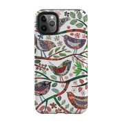 iPhone phone case-Vintage Birds By Jane Robbins-Product Details Raised bevel to protect screen from scratches. Impact resistant polycarbonate shell and shock absorbing inner TPU liner. Secure fit with design wrapping around side of the case and full access to ports. Compatible with Qi-standard wireless charging. Thickness 1/8 inch (3mm), weight 30g. Compatibility See drop down menu for options, please select the right case as we print to order.-Stringberry