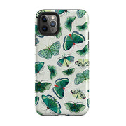 iPhone phone case-Whisper Of Moths By Katherine Quinn-Product Details Raised bevel to protect screen from scratches. Impact resistant polycarbonate shell and shock absorbing inner TPU liner. Secure fit with design wrapping around side of the case and full access to ports. Compatible with Qi-standard wireless charging. Thickness 1/8 inch (3mm), weight 30g. Compatibility See drop down menu for options, please select the right case as we print to order.-Stringberry