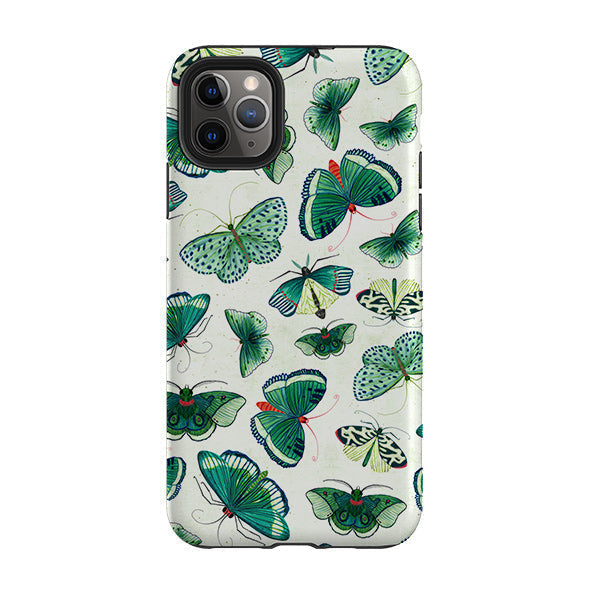iPhone phone case-Whisper Of Moths By Katherine Quinn-Product Details Raised bevel to protect screen from scratches. Impact resistant polycarbonate shell and shock absorbing inner TPU liner. Secure fit with design wrapping around side of the case and full access to ports. Compatible with Qi-standard wireless charging. Thickness 1/8 inch (3mm), weight 30g. Compatibility See drop down menu for options, please select the right case as we print to order.-Stringberry