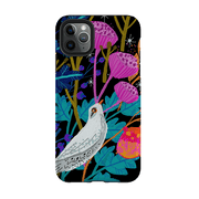 iPhone phone case-White Bird By Claire West-Product Details Raised bevel to protect screen from scratches. Impact resistant polycarbonate shell and shock absorbing inner TPU liner. Secure fit with design wrapping around side of the case and full access to ports. Compatible with Qi-standard wireless charging. Thickness 1/8 inch (3mm), weight 30g. Compatibility See drop down menu for options, please select the right case as we print to order.-Stringberry