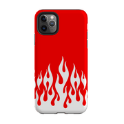 iPhone phone case-White Flames-Product Details Raised bevel to protect screen from scratches. Impact resistant polycarbonate shell and shock absorbing inner TPU liner. Secure fit with design wrapping around side of the case and full access to ports. Compatible with Qi-standard wireless charging. Thickness 1/8 inch (3mm), weight 30g. Compatibility See drop down menu for options, please select the right case as we print to order.-Stringberry