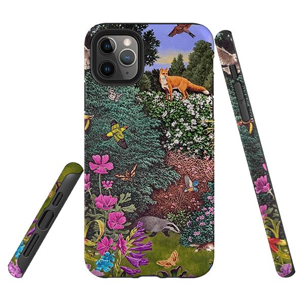 iPhone phone case-Wimbledon Garden By Philip Hood-Product Details Raised bevel to protect screen from scratches. Impact resistant polycarbonate shell and shock absorbing inner TPU liner. Secure fit with design wrapping around side of the case and full access to ports. Compatible with Qi-standard wireless charging. Thickness 1/8 inch (3mm), weight 30g. Compatibility See drop down menu for options, please select the right case as we print to order.-Stringberry