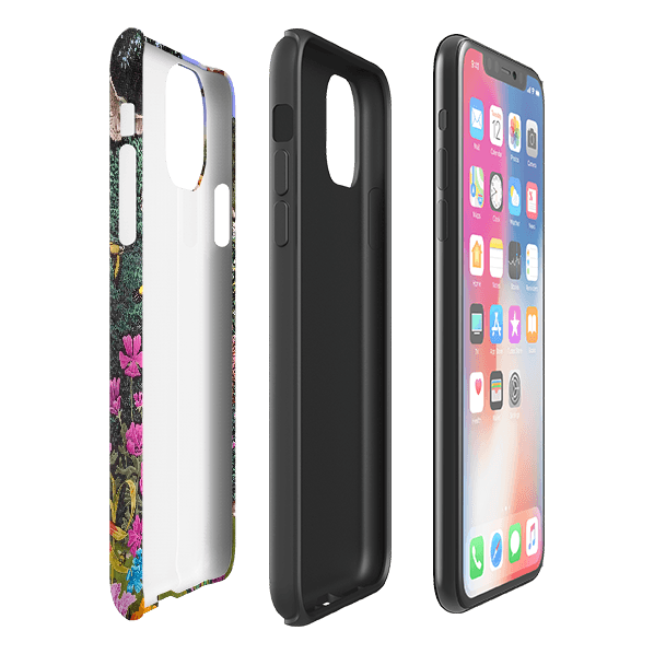 iPhone phone case-Wimbledon Garden By Philip Hood-Product Details Raised bevel to protect screen from scratches. Impact resistant polycarbonate shell and shock absorbing inner TPU liner. Secure fit with design wrapping around side of the case and full access to ports. Compatible with Qi-standard wireless charging. Thickness 1/8 inch (3mm), weight 30g. Compatibility See drop down menu for options, please select the right case as we print to order.-Stringberry