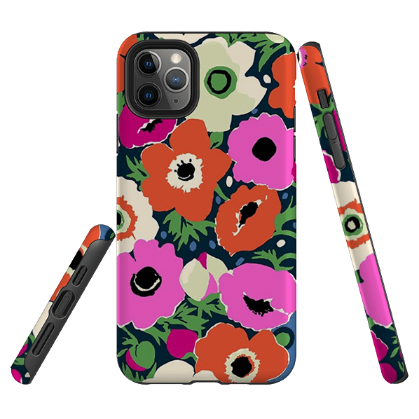 iPhone phone case-Windflowers By Sarah Campbell-Product Details Raised bevel to protect screen from scratches. Impact resistant polycarbonate shell and shock absorbing inner TPU liner. Secure fit with design wrapping around side of the case and full access to ports. Compatible with Qi-standard wireless charging. Thickness 1/8 inch (3mm), weight 30g. Compatibility See drop down menu for options, please select the right case as we print to order.-Stringberry