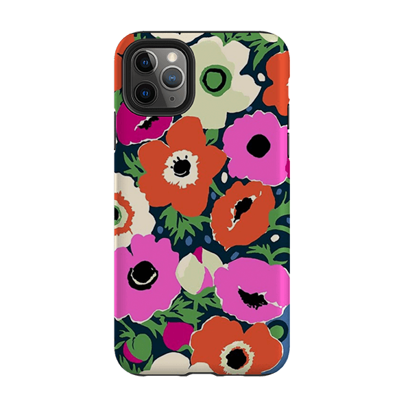 iPhone phone case-Windflowers By Sarah Campbell-Product Details Raised bevel to protect screen from scratches. Impact resistant polycarbonate shell and shock absorbing inner TPU liner. Secure fit with design wrapping around side of the case and full access to ports. Compatible with Qi-standard wireless charging. Thickness 1/8 inch (3mm), weight 30g. Compatibility See drop down menu for options, please select the right case as we print to order.-Stringberry