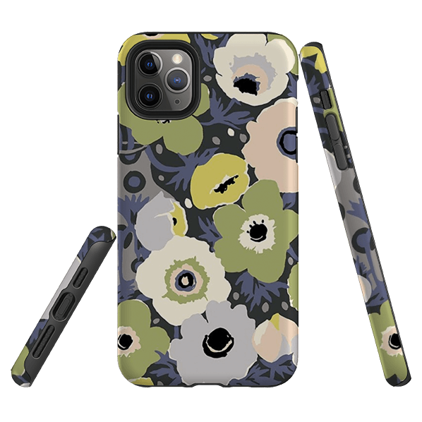 iPhone phone case-Windflowers Urbane By Sarah Campbell-Product Details Raised bevel to protect screen from scratches. Impact resistant polycarbonate shell and shock absorbing inner TPU liner. Secure fit with design wrapping around side of the case and full access to ports. Compatible with Qi-standard wireless charging. Thickness 1/8 inch (3mm), weight 30g. Compatibility See drop down menu for options, please select the right case as we print to order.-Stringberry