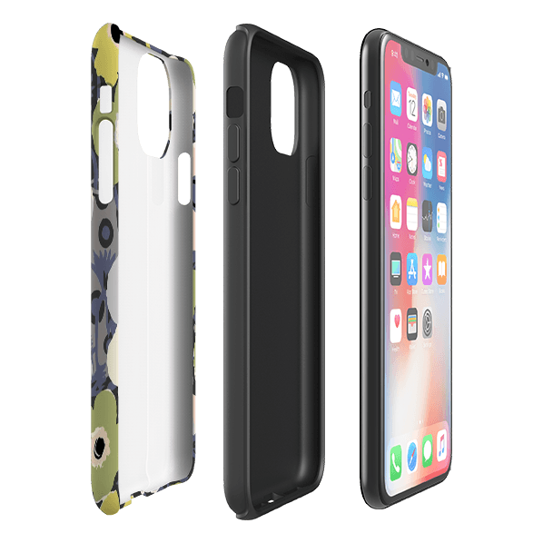 iPhone phone case-Windflowers Urbane By Sarah Campbell-Product Details Raised bevel to protect screen from scratches. Impact resistant polycarbonate shell and shock absorbing inner TPU liner. Secure fit with design wrapping around side of the case and full access to ports. Compatible with Qi-standard wireless charging. Thickness 1/8 inch (3mm), weight 30g. Compatibility See drop down menu for options, please select the right case as we print to order.-Stringberry