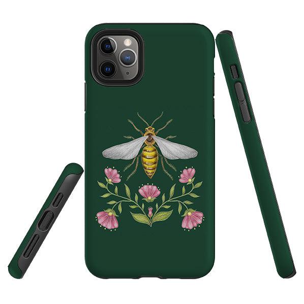 iPhone phone case-Wings Of Freedom Emerald By Catherine Rowe-Product Details Raised bevel to protect screen from scratches. Impact resistant polycarbonate shell and shock absorbing inner TPU liner. Secure fit with design wrapping around side of the case and full access to ports. Compatible with Qi-standard wireless charging. Thickness 1/8 inch (3mm), weight 30g. Compatibility See drop down menu for options, please select the right case as we print to order.-Stringberry