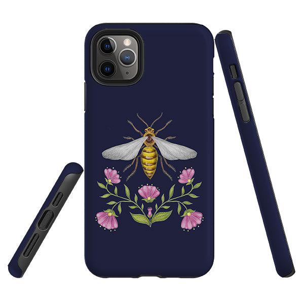iPhone phone case-Wings Of Freedom Navy By Catherine Rowe-Product Details Raised bevel to protect screen from scratches. Impact resistant polycarbonate shell and shock absorbing inner TPU liner. Secure fit with design wrapping around side of the case and full access to ports. Compatible with Qi-standard wireless charging. Thickness 1/8 inch (3mm), weight 30g. Compatibility See drop down menu for options, please select the right case as we print to order.-Stringberry