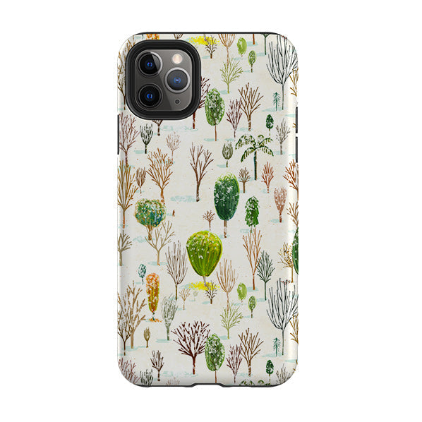 iPhone phone case-Winter In The Arboretum By Katherine Quinn-Product Details Raised bevel to protect screen from scratches. Impact resistant polycarbonate shell and shock absorbing inner TPU liner. Secure fit with design wrapping around side of the case and full access to ports. Compatible with Qi-standard wireless charging. Thickness 1/8 inch (3mm), weight 30g. Compatibility See drop down menu for options, please select the right case as we print to order.-Stringberry